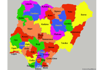 map of nigeria