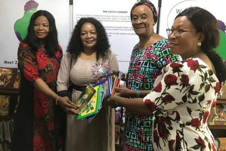 Author of A Father's Pride, Ndidi Chiazor-Enenmor at the launch of ZODML's Green Library in April 2024