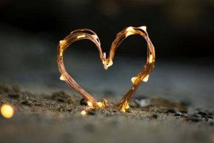 A light image of love on a beachside 